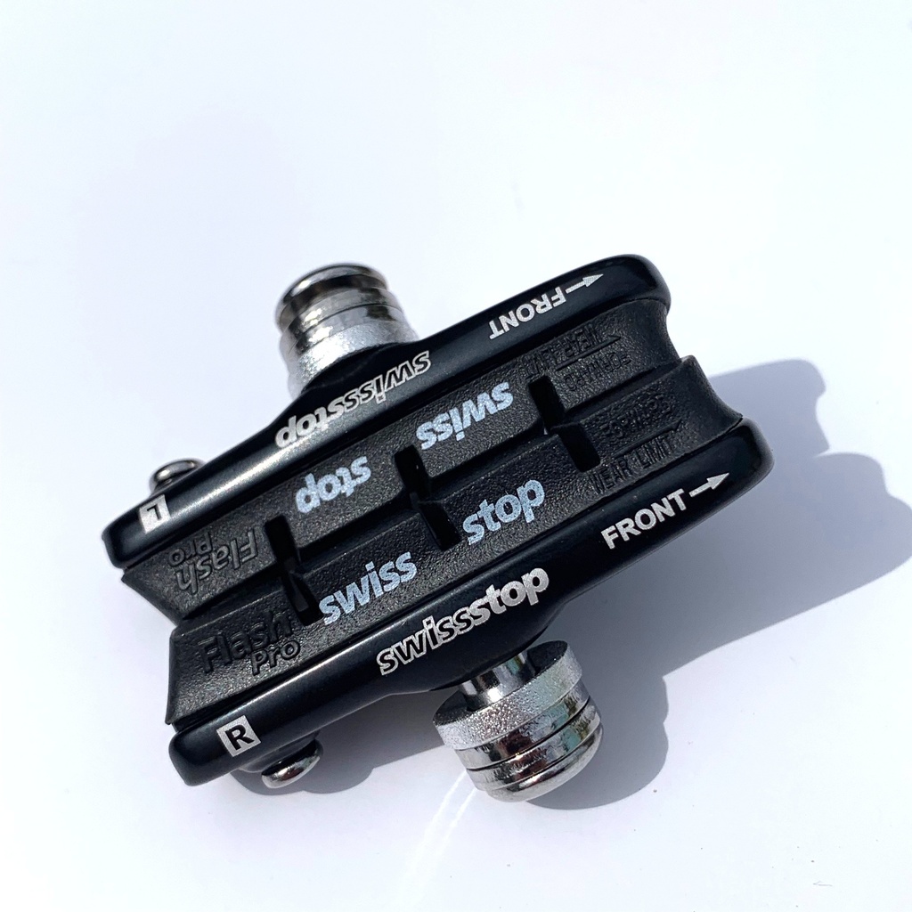 [P100001881] SwissStop Original Black brake pads and holders (pair)
