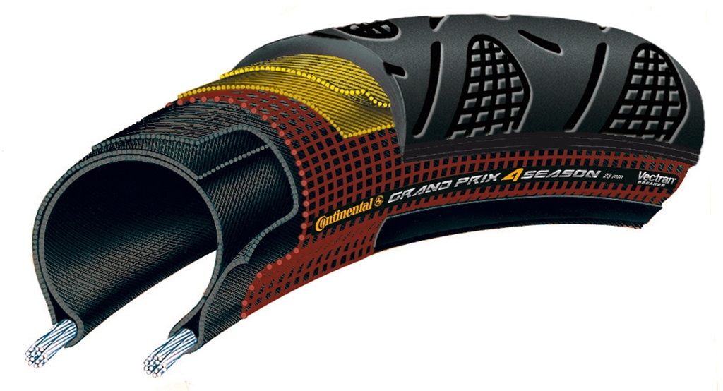 [0100175] Continental Grand Prix 4 Season 700 x 25C DuraSkin Vectran tyre