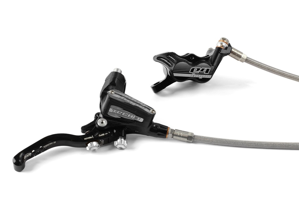 [T3E4NBFR] Hope Tech 3 E4 Front Braided - No Rotor - Black R/H