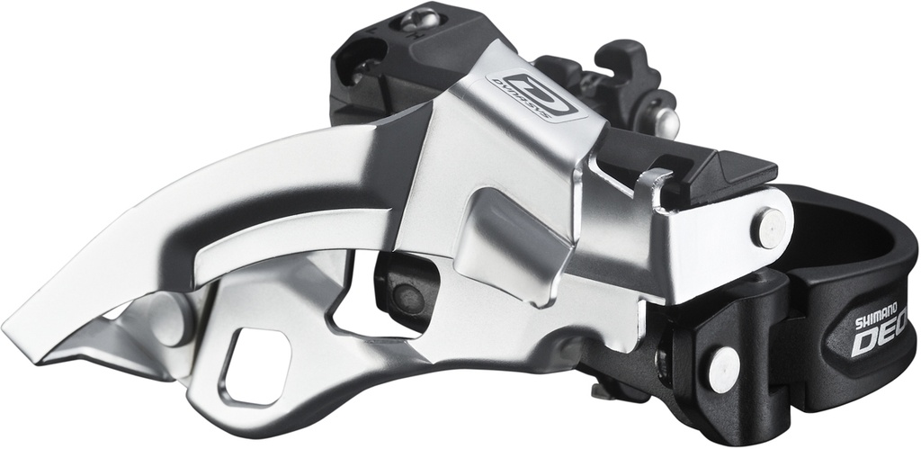 Shimano FD-M610 Deore 10-speed triple front derailleur, top swing, dual-pull