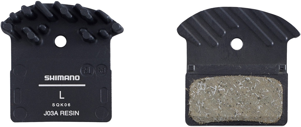 Shimano J05A (previously J03A) resin disc brake pads with cooling fin for BR-M9000