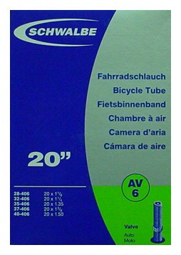 Inner tube narrow 20 inch by Schwalbe - schrader valve