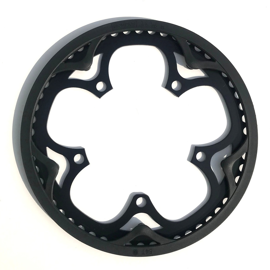 [QCHRINGA-SPI-54-BK] Brompton BLACK 54T chain ring / guard assembly for spider crankset
