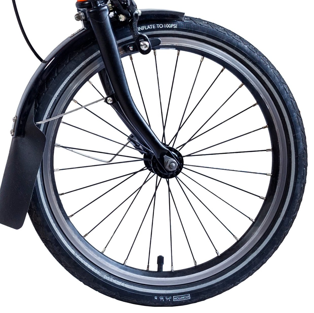 [QFWSS-BK] Brompton BLACK 16 inch front wheel (silver spokes)