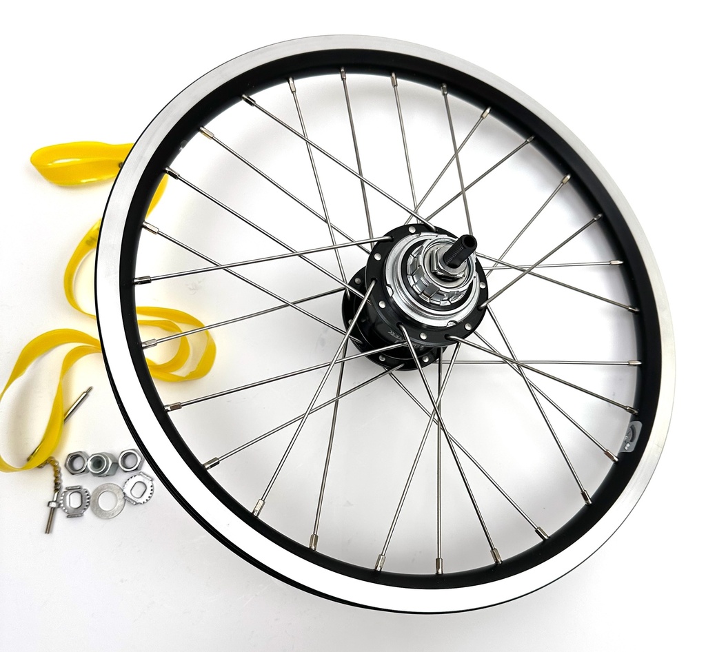 [QRW3SS-BWR-BK] Brompton wide range Black / Silver 3 or 6-speed 16 inch rear wheel
