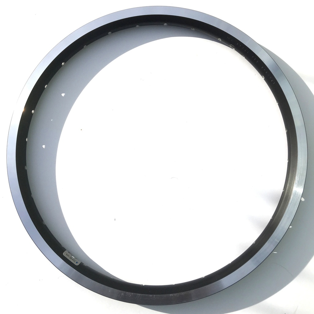 [QRIM-28-AGL-BK] Brompton BLACK 16 x 1 3/8" double wall angle drilled wheel rim 28 hole