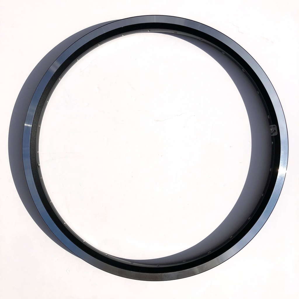 [QRIM-28-AGL-CY20-BK] Brompton Electric BLACK 16 x 1 3/8" single wall angle drilled wheel rim 28 hole