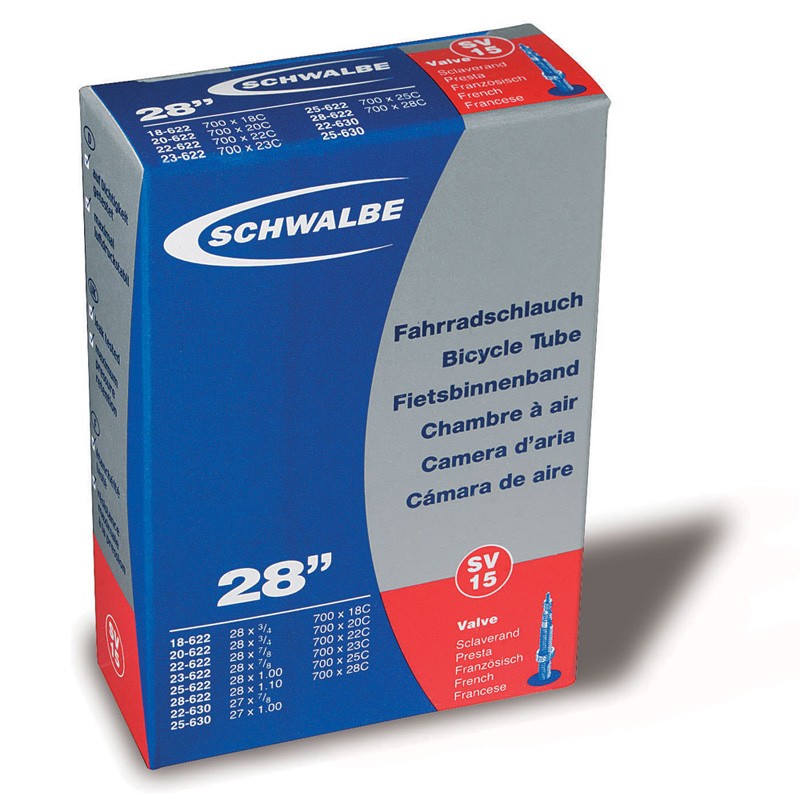 [SV15] Inner tube 28 x 3/4 to 28 x 1 inch from Schwalbe - SV15 - presta valve - 40mm