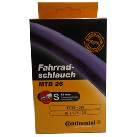 [0180561] MTB 26 x 1.75 - 2.5 inch inner tube by Continental - presta valve