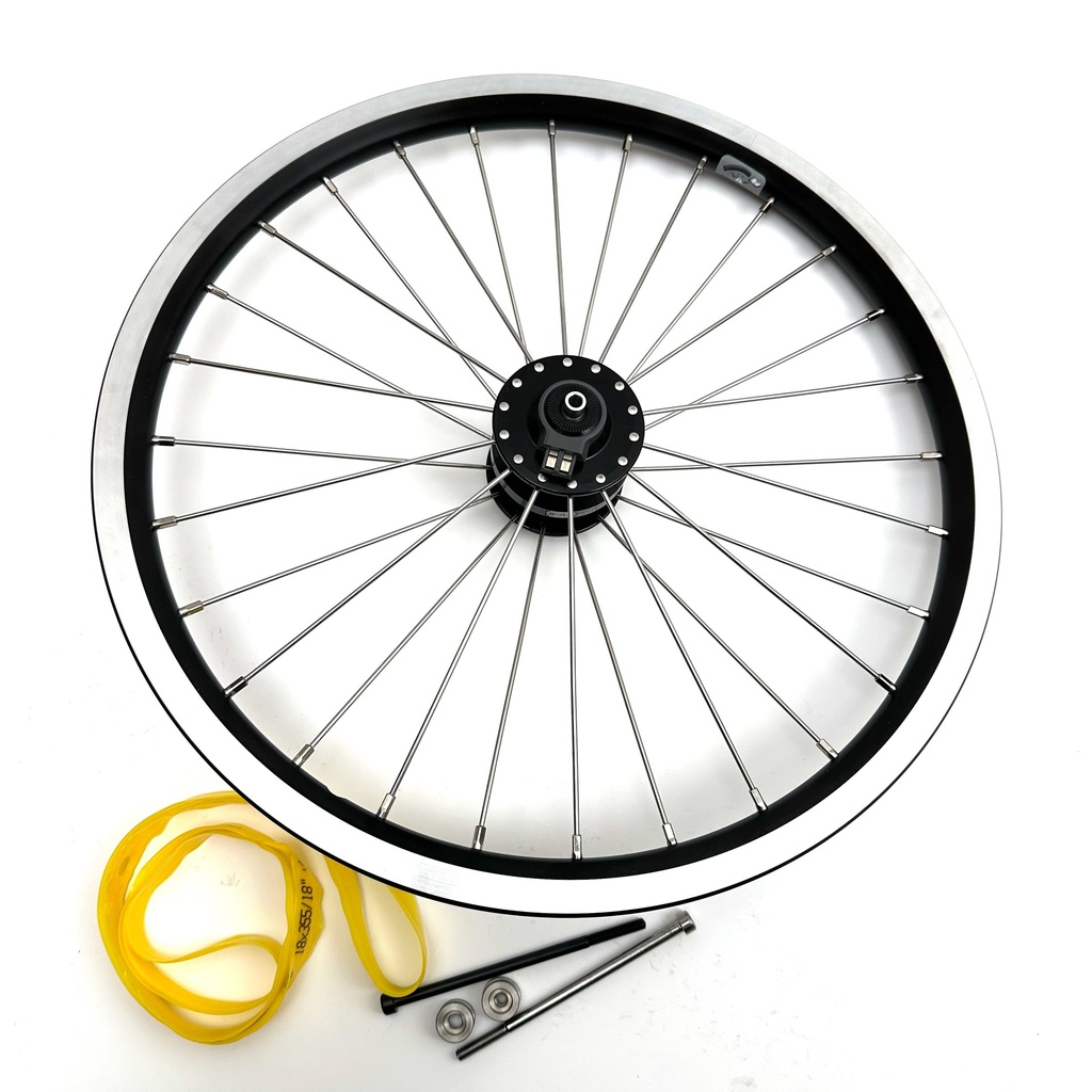[QFWHUBDYN-SV8-BK] BLACK with silver spokes Brompton SP SV-8 hub dynamo - wheel only (plus fixings)