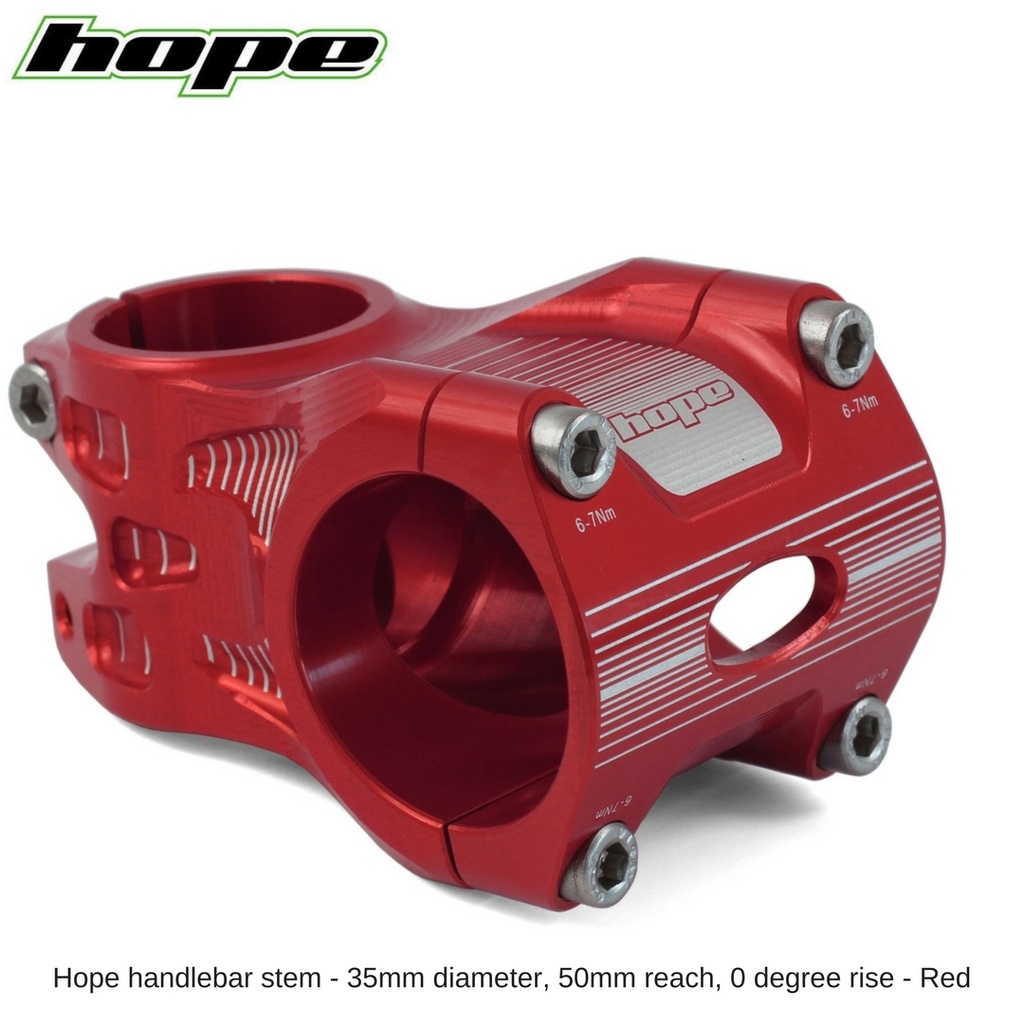 [ST005035R] Hope A/M Stem 0 degree 50mm 35mm diameter - Red