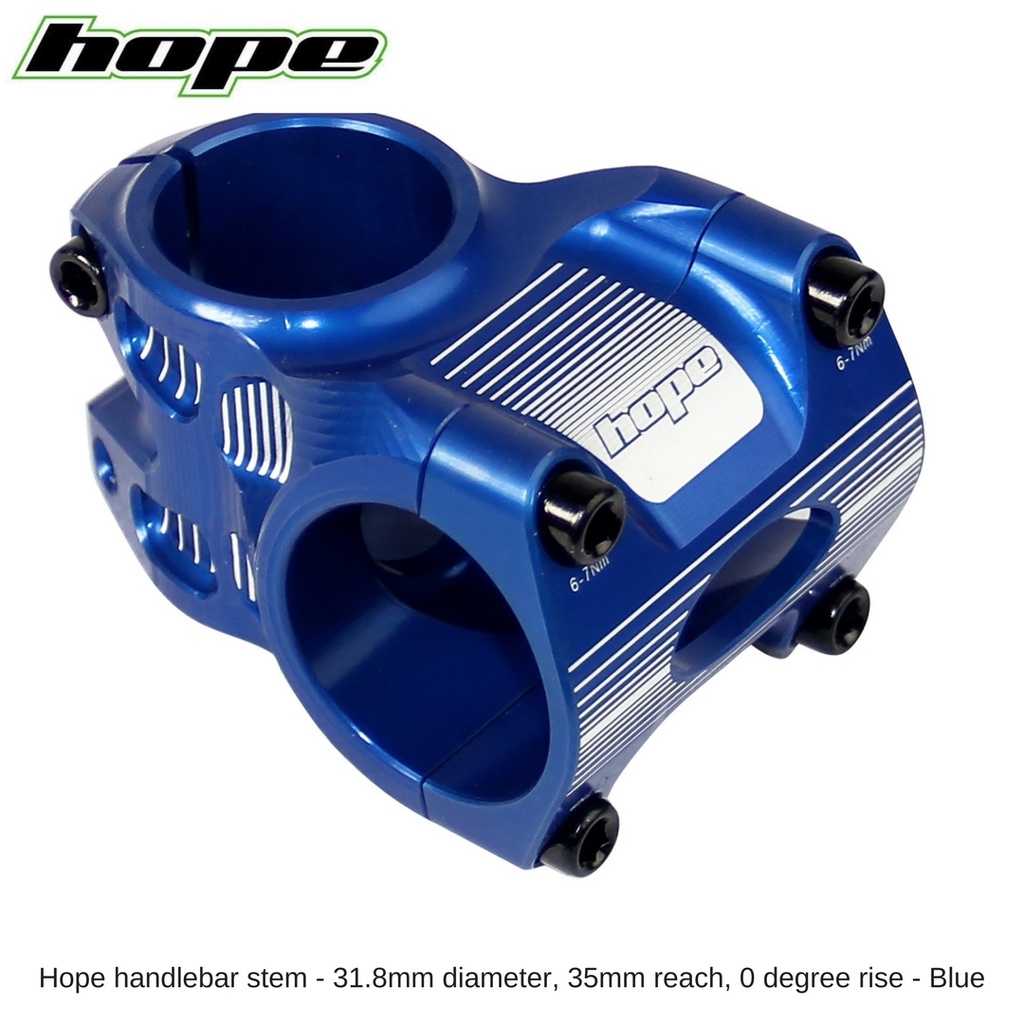Hope A/M Stem 0 degree 35mm 31.8mm diameter - Blue
