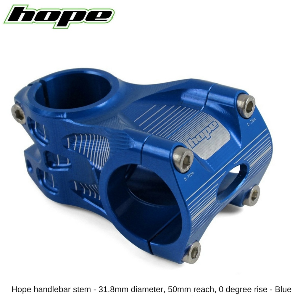 [ST0050OB] Hope A/M Stem 0 degree 50mm 31.8mm diameter - Blue