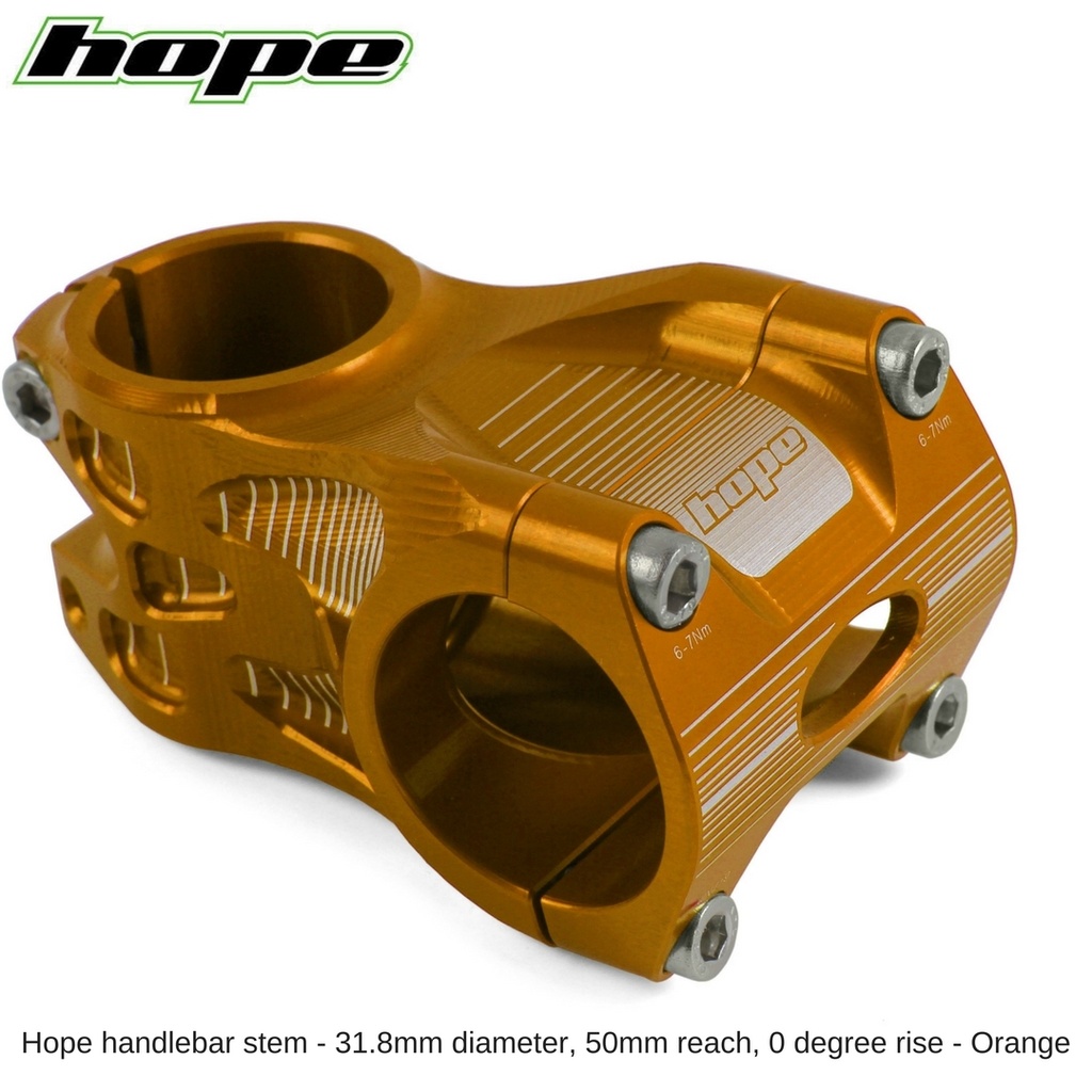 Hope A/M Stem 0 degree 50mm 31.8mm diameter - Orange