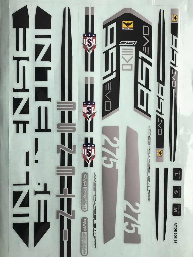 [500194] INTENSE-951-EVO DECALS - BLACK