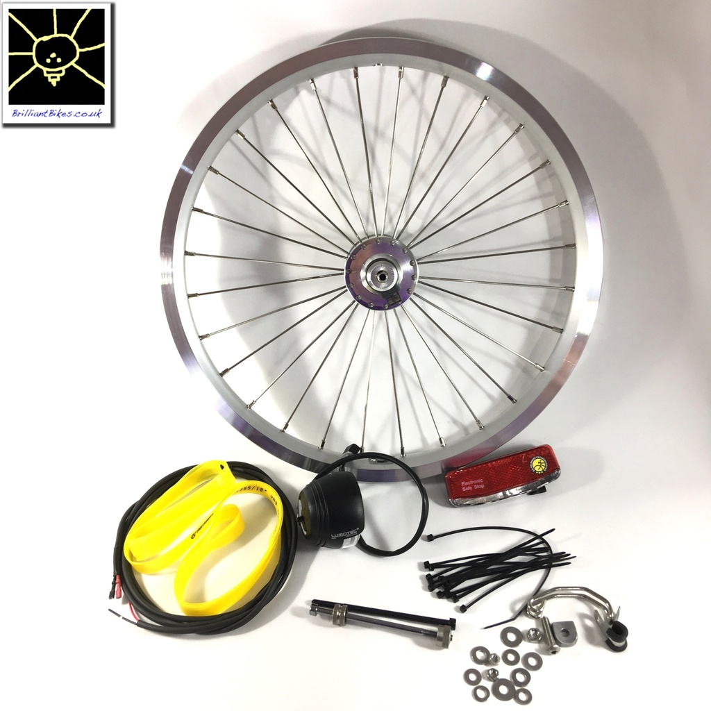 [QVHDYNSET-SV8] Brompton SP SV-8 hub dynamo kit - including front Brompton wheel