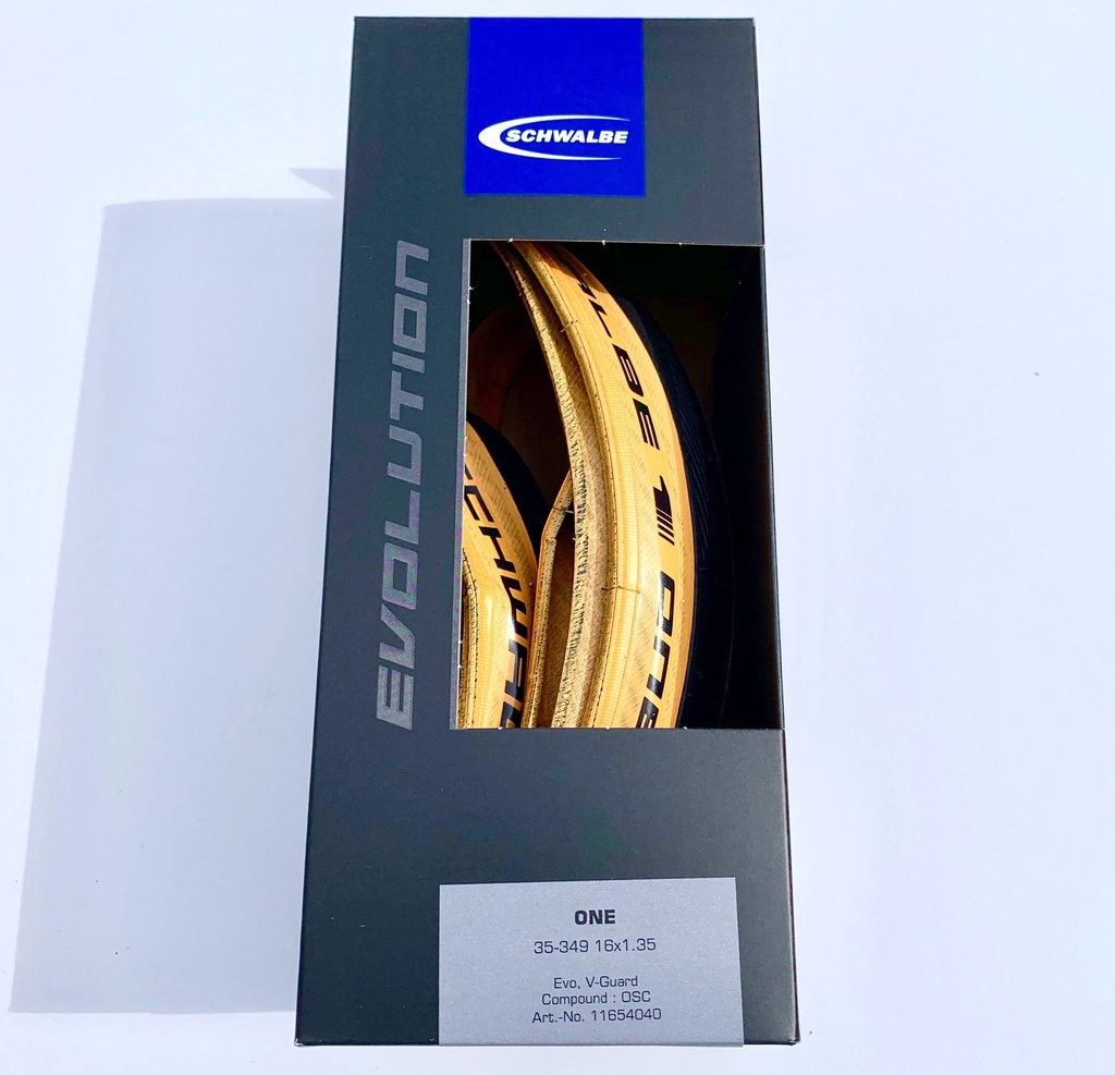 [QTYR-ONE-TW] Brompton Schwalbe One 16 inch tan wall tyre