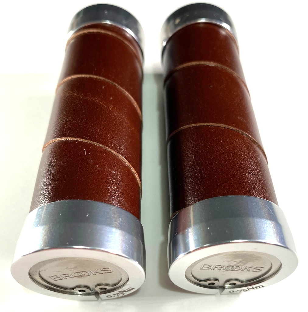 [BLG4SS0A27205] Brooks slender leather grips - Brown (100mm)