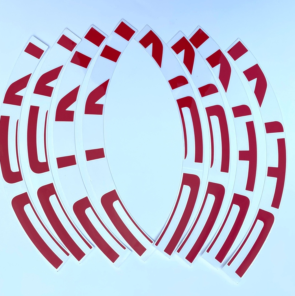 Intense 275 Wheel Decal Red
