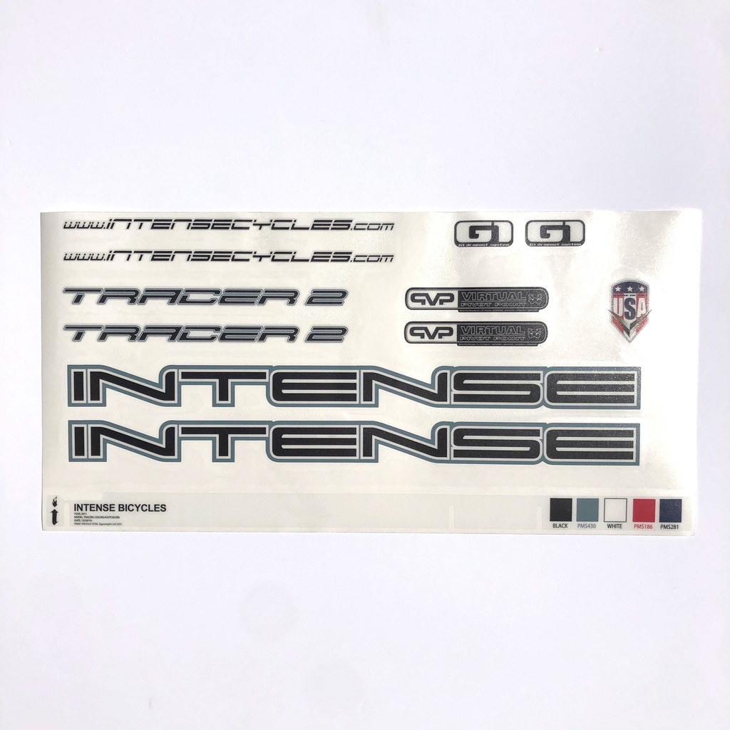Intense Tracer 2 replacement black decals