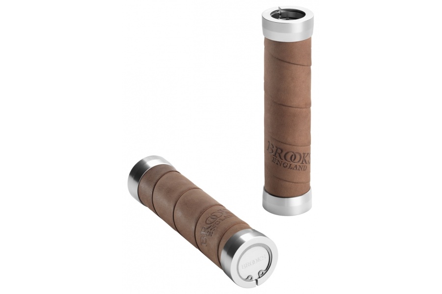 [BLG4 A07210] Brooks slender leather grips - Aged / Dark Tan (130mm)
