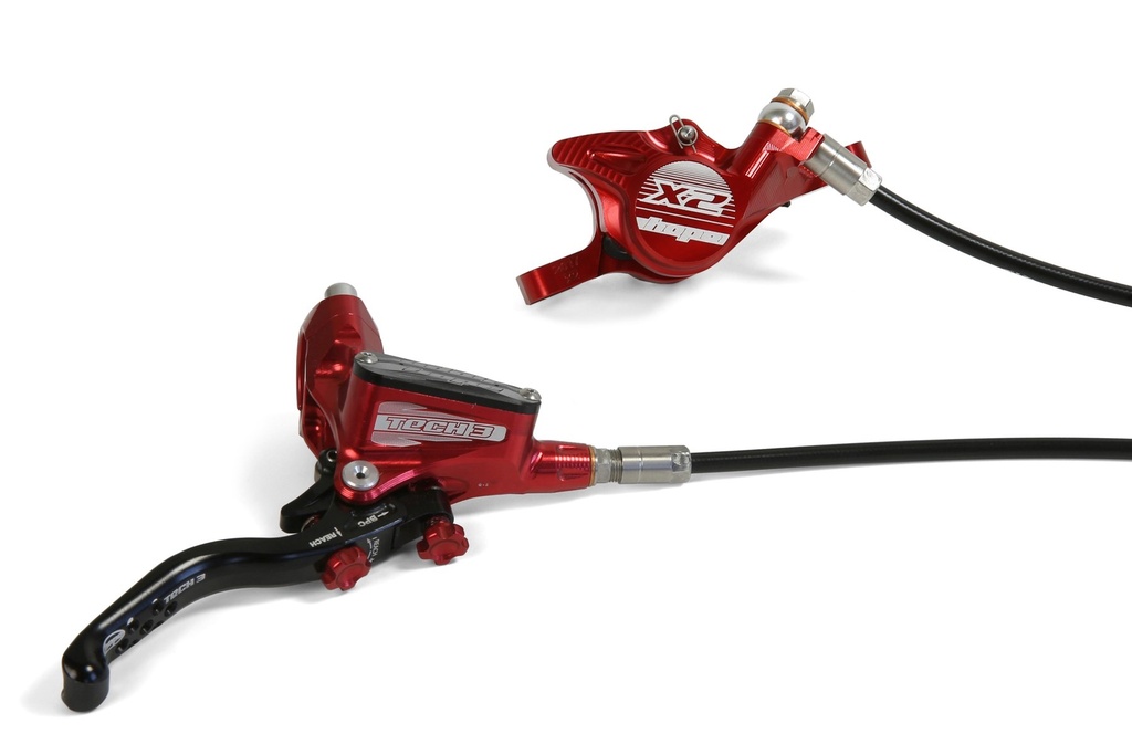 Hope Tech 3 X2 - UK fitting (Front R/H) -  Red