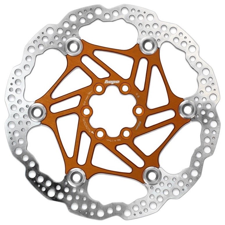 [HBSP3301806FC] Hope Floating Rotor- 6 bolt - 180mm - Orange