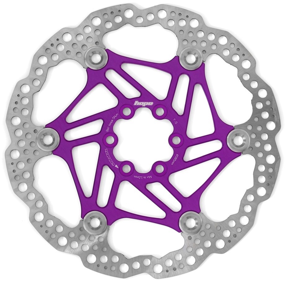 [HBSP3301856FPU] Hope Floating Rotor- 6 bolt - 185mm - Purple