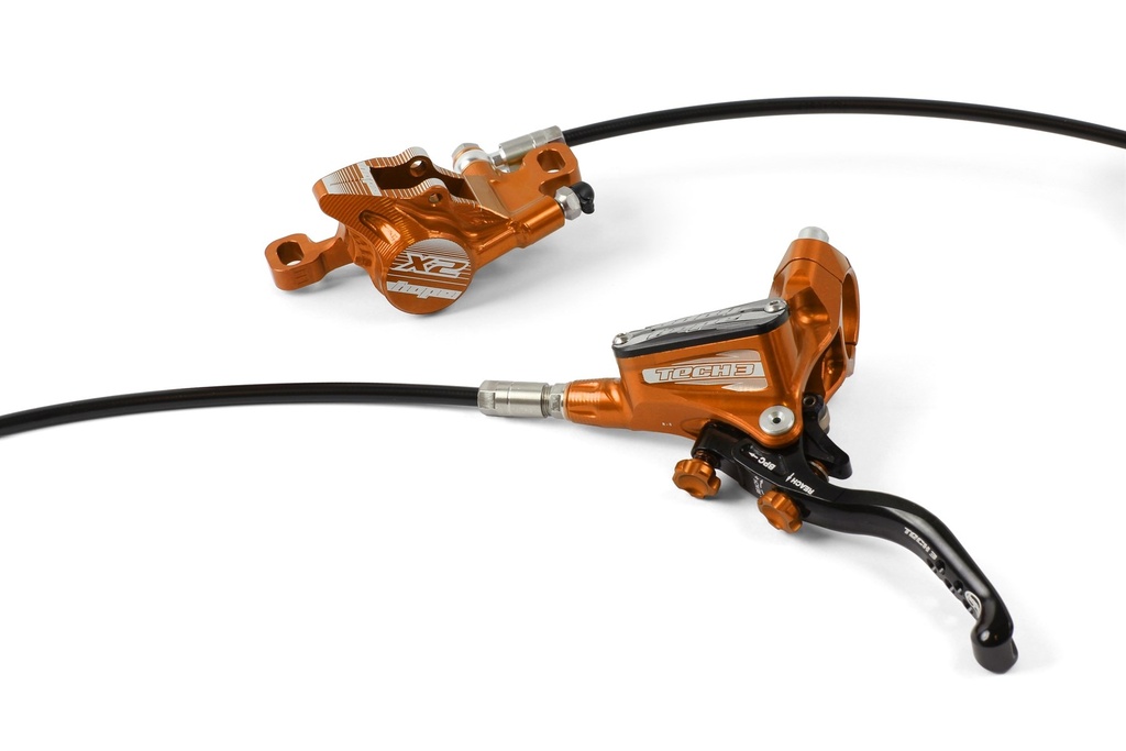 Hope Tech 3 X2 - UK fitting (Rear / L/H)  - Orange
