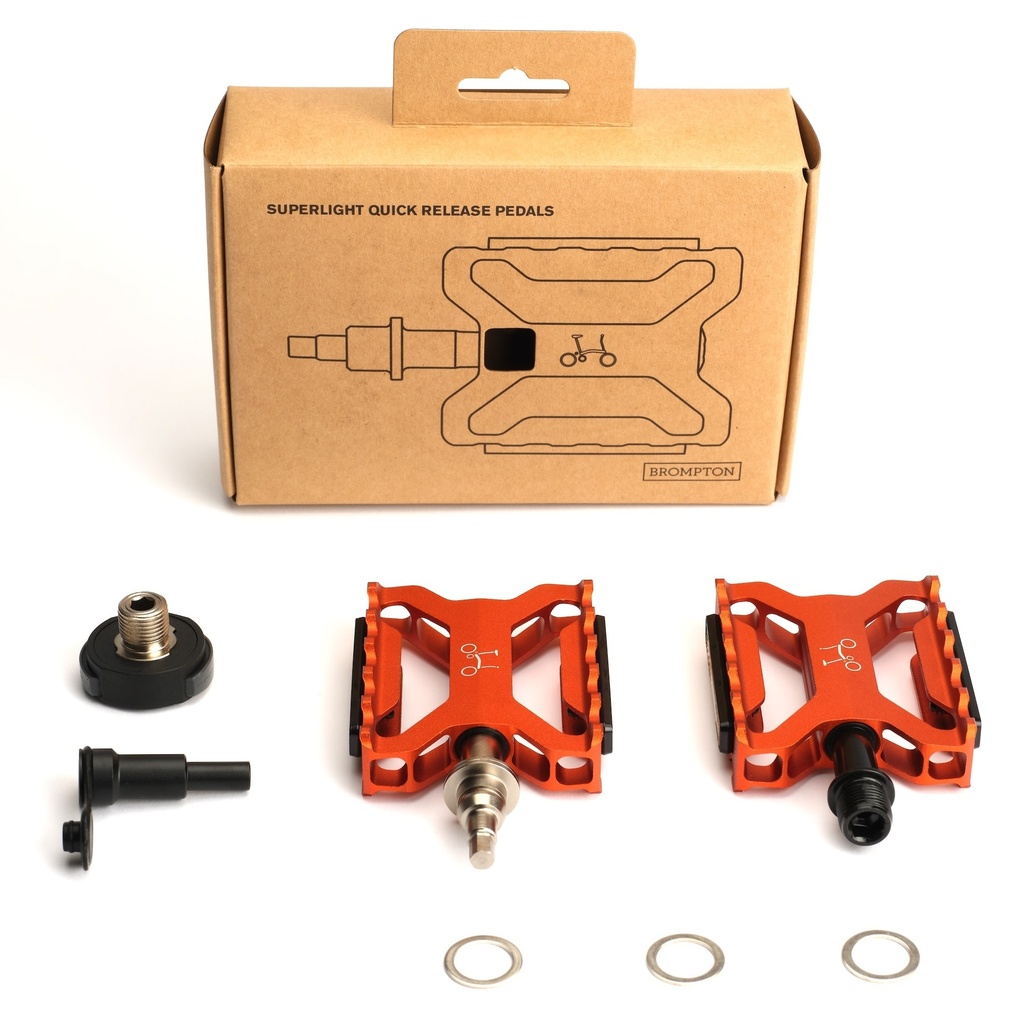 Brompton Superlight Quick Release Pedals - Orange | Brilliant Bikes